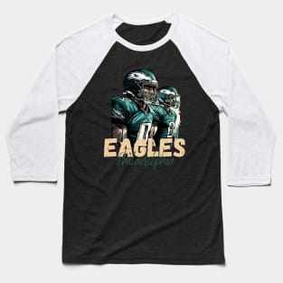 Philadelphia eagles football player graphic design cartoon style beautiful artwork Baseball T-Shirt